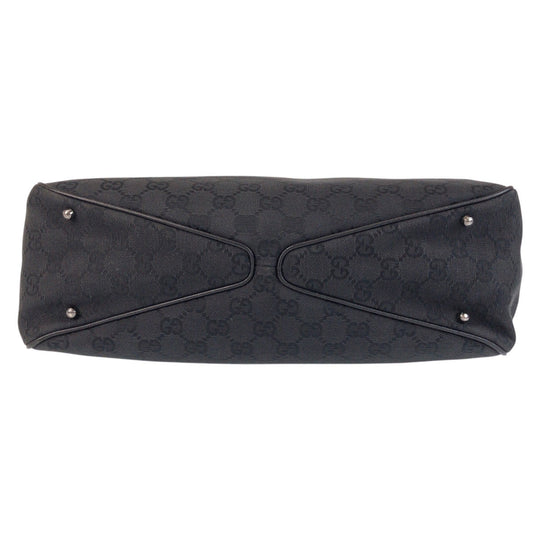 GUCCI Tote Bag 113017 GG canvas, leather Black black Tote Bag Shoulder Bag Women Used Authentic