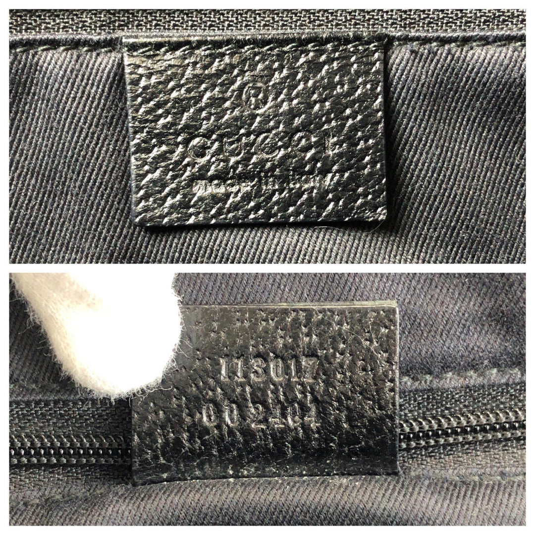 GUCCI Tote Bag 113017 GG canvas, leather Black black Tote Bag Shoulder Bag Women Used Authentic