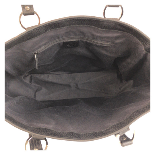 GUCCI Tote Bag 113017 GG canvas, leather Black black Tote Bag Shoulder Bag Women Used Authentic