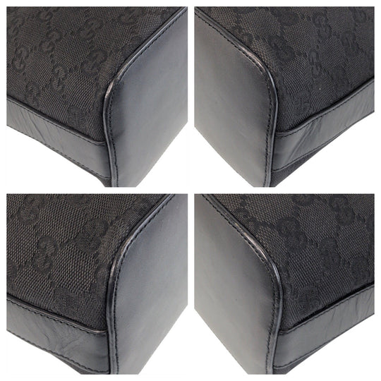 GUCCI Shoulder Bag 01234 GG canvas, leather Black black Women Used Authentic