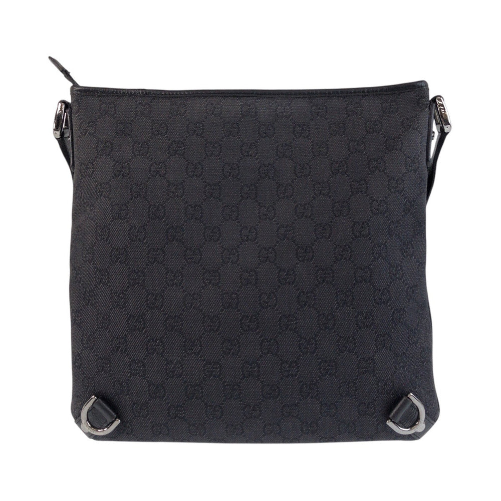 GUCCI Shoulder Bag 268642 GG canvas Black SilverMetal Abbey