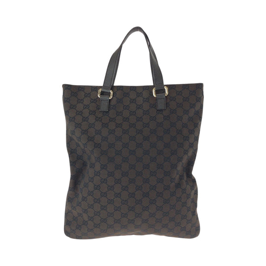 GUCCI Tote Bag 272347 GG canvas Brown Gold Metal Tote Bag handbag mens Used Authentic