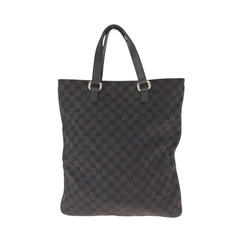 GUCCI Tote Bag 272347 GG canvas Brown Gold Metal Tote Bag handbag mens Used Authentic