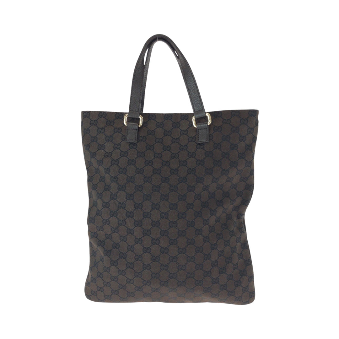 GUCCI Tote Bag 272347 GG canvas Brown Gold Metal Tote Bag handbag mens Used Authentic