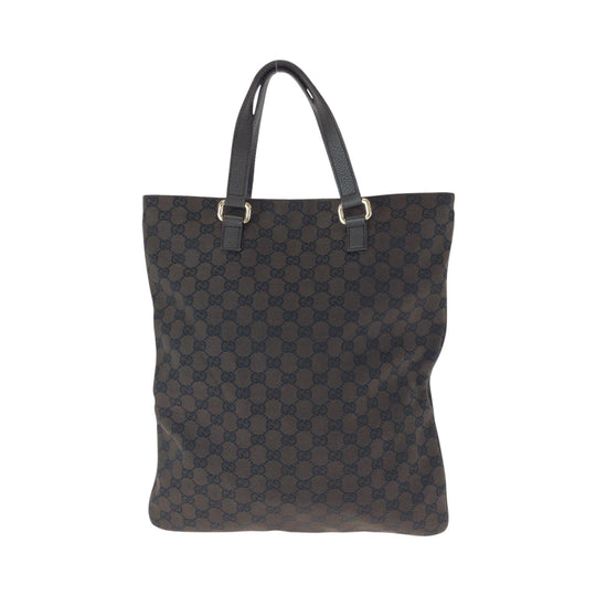GUCCI Tote Bag 272347 GG canvas Brown Gold Metal Tote Bag handbag mens Used Authentic