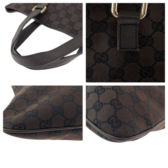 GUCCI Tote Bag 272347 GG canvas Brown Gold Metal Tote Bag handbag mens Used Authentic