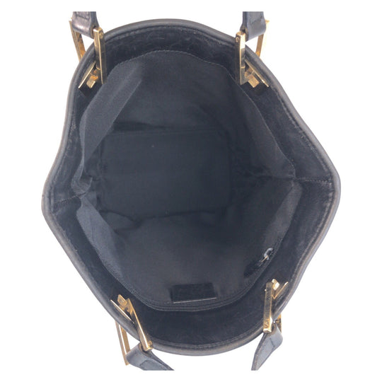 GUCCI Tote Bag 002 1099 GG canvas, leather Beige Black Gold Metal Tote Bag Shoulder Bag Women Used Authentic