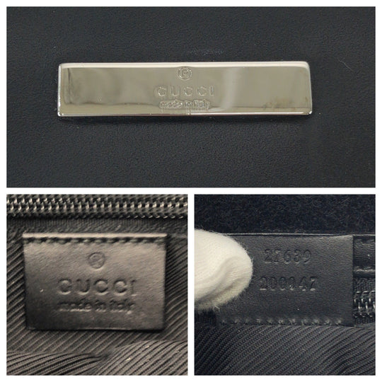 GUCCI Shoulder Bag 27639 GG canvas Black SilverMetal Shoulder Bag Sacoche Women Used Authentic