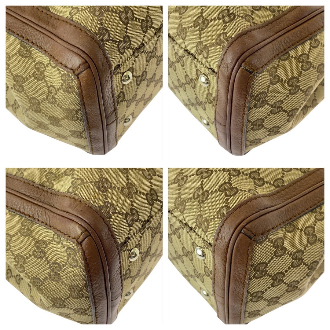 GUCCI Tote Bag 269945 GG canvas beige Bella Bamboo