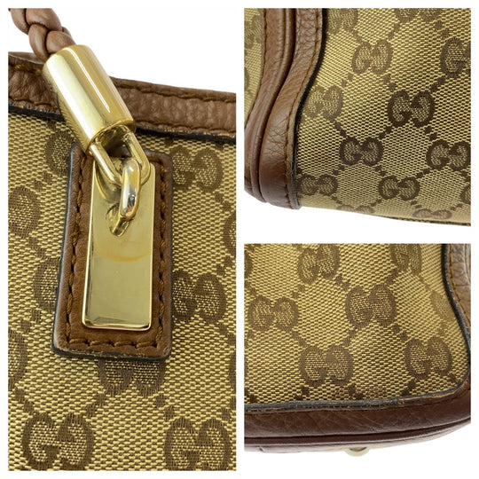 GUCCI Tote Bag 269945 GG canvas beige Bella Bamboo