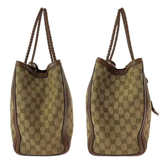 GUCCI Tote Bag 269945 GG canvas beige Bella Bamboo