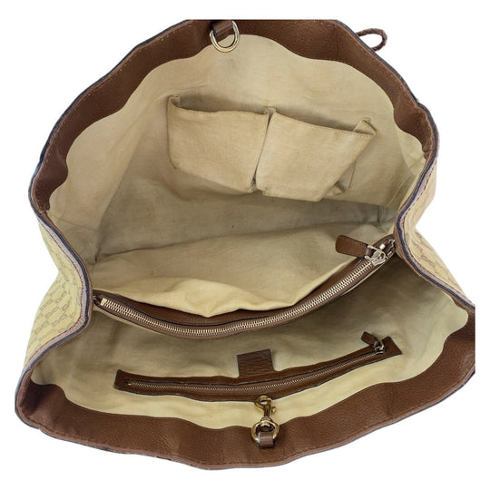 GUCCI Tote Bag 269945 GG canvas beige Bella Bamboo