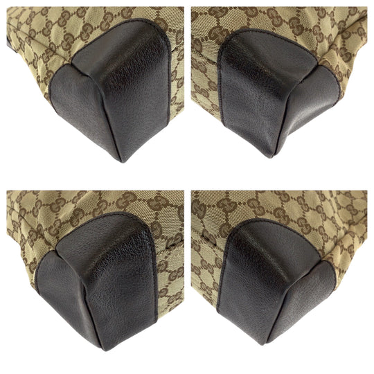 GUCCI Shoulder Bag 110054 GG canvas Beige Brown SilverMetal Shoulder Bag Messenger bag Women Used Authentic