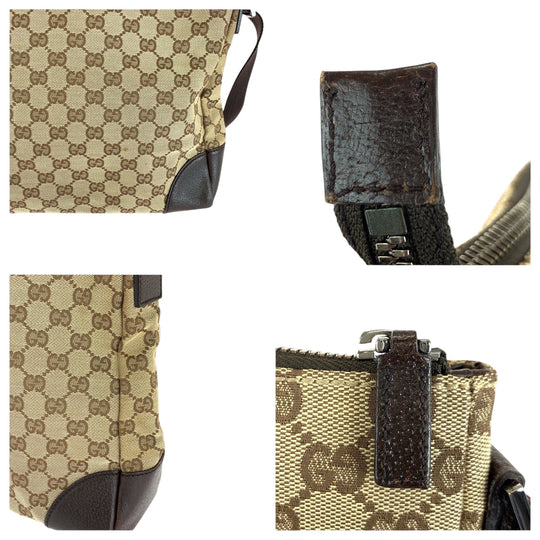 GUCCI Shoulder Bag 110054 GG canvas Beige Brown SilverMetal Shoulder Bag Messenger bag Women Used Authentic