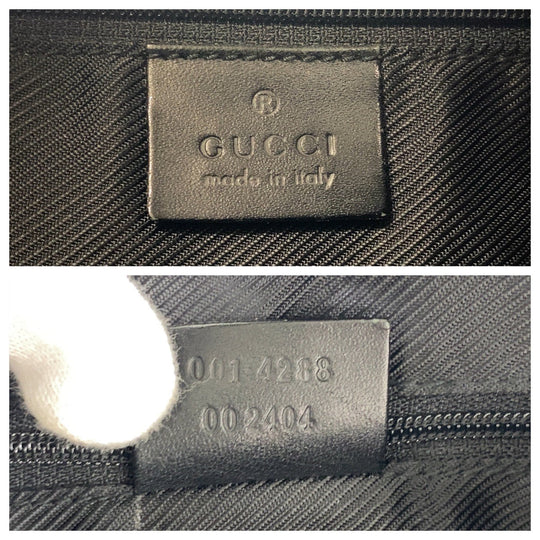 GUCCI Shoulder Bag 001 4288 GG canvas, leather Black GoldMetal Women Used Authentic