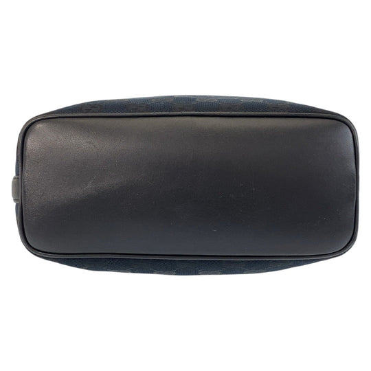 GUCCI Shoulder Bag 001 4288 GG canvas, leather Black GoldMetal Women Used Authentic