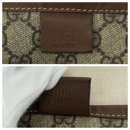 GUCCI Tote Bag 211134 GG Supreme Canvas beige Sherry line GG plus