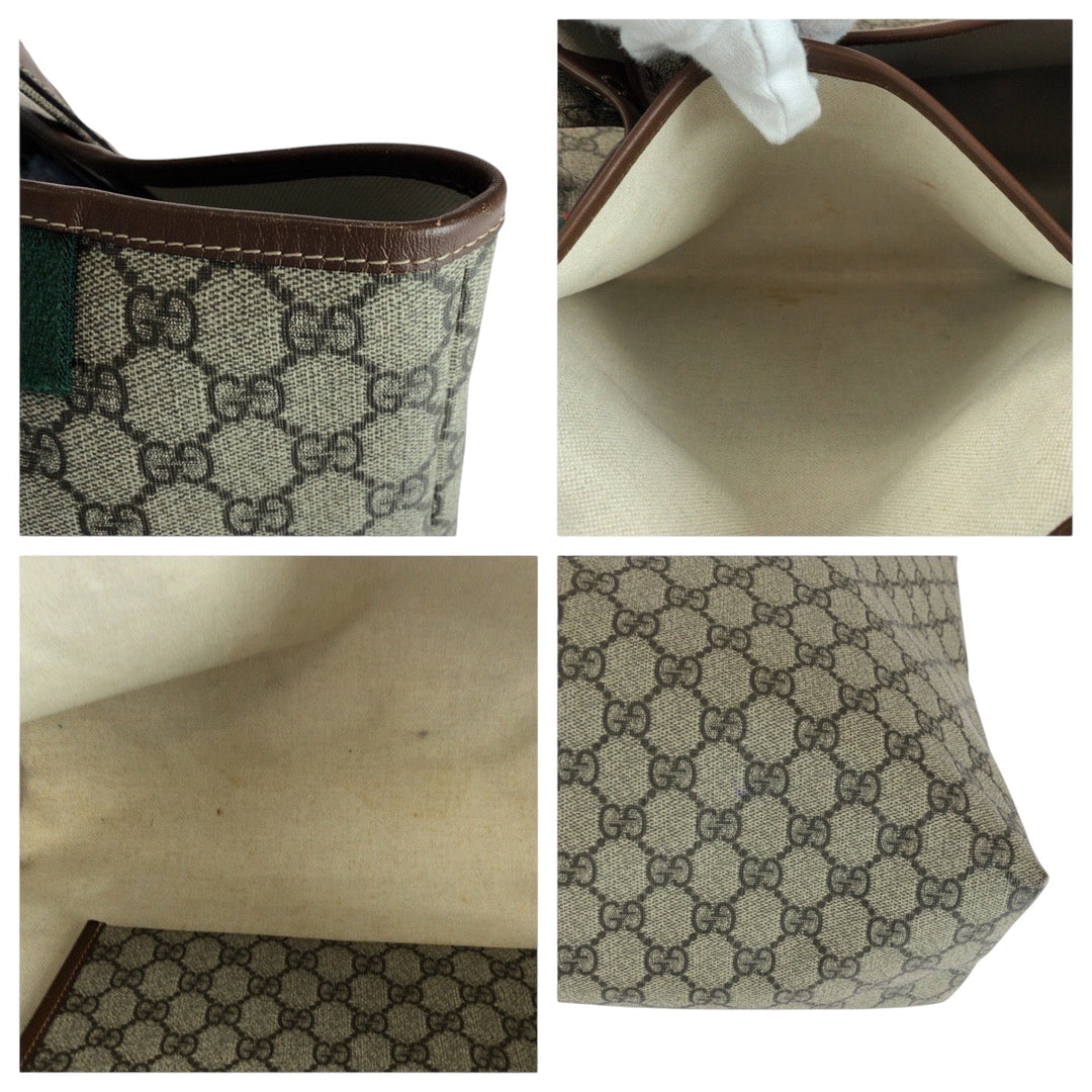 GUCCI Tote Bag 211134 GG Supreme Canvas beige Sherry line GG plus