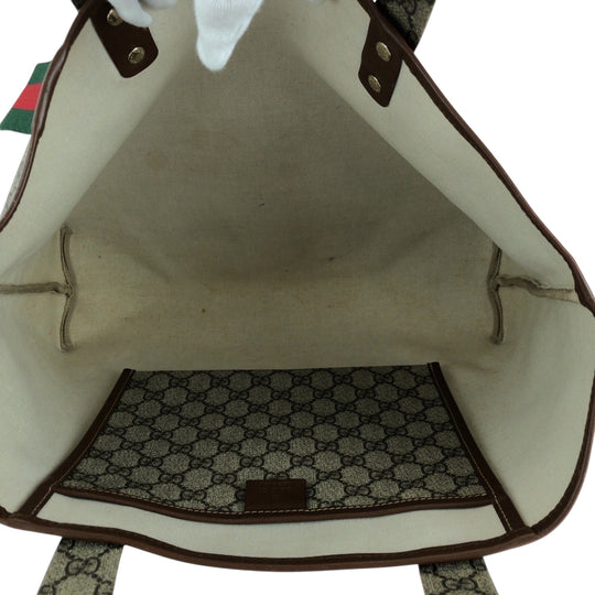 GUCCI Tote Bag 211134 GG Supreme Canvas beige Sherry line GG plus