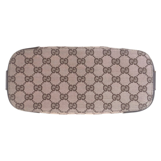 GUCCI Shoulder Bag 001 4204 GG canvas, leather Brown Pink Beige Gold Metal Women Used Authentic