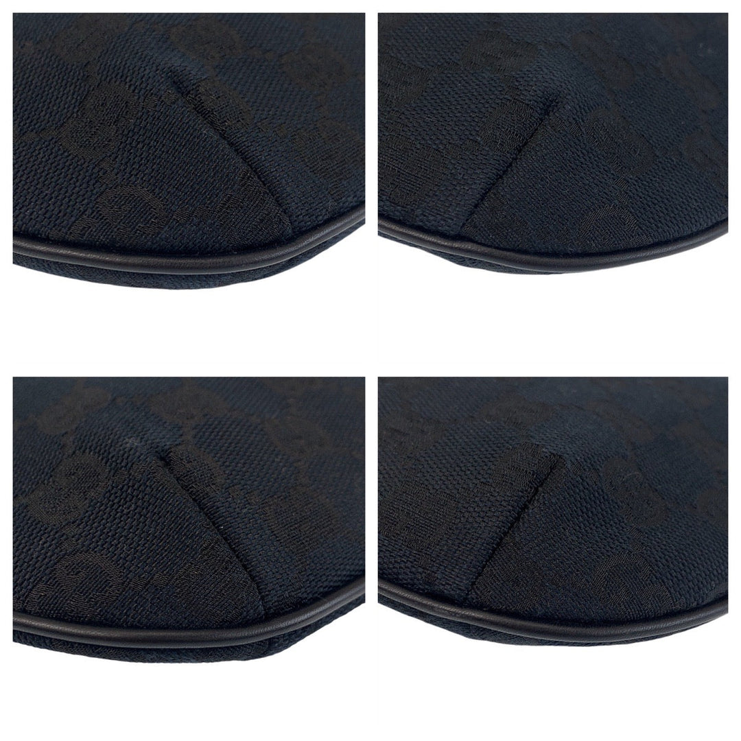 GUCCI Shoulder Bag 005 0813 GG canvas, leather Black black Women Used Authentic