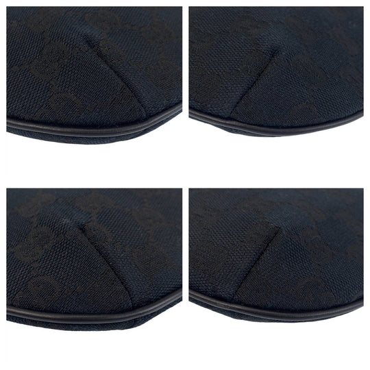 GUCCI Shoulder Bag 005 0813 GG canvas, leather Black black Women Used Authentic