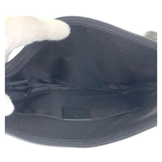 GUCCI Shoulder Bag 005 0813 GG canvas, leather Black black Women Used Authentic