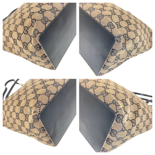GUCCI Tote Bag 002 1098 GG canvas, leather Black GoldMetal Tote Bag Shoulder Bag Women Used Authentic