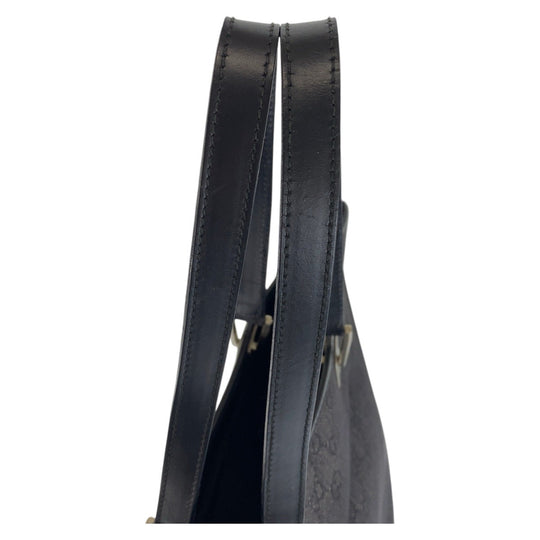 GUCCI Tote Bag 31243 GG canvas, leather Black SilverMetal Tote Bag Shoulder Bag Women Used Authentic