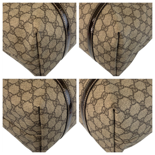 GUCCI Tote Bag 197953 GG Supreme Canvas Beige Brown Gold Metal