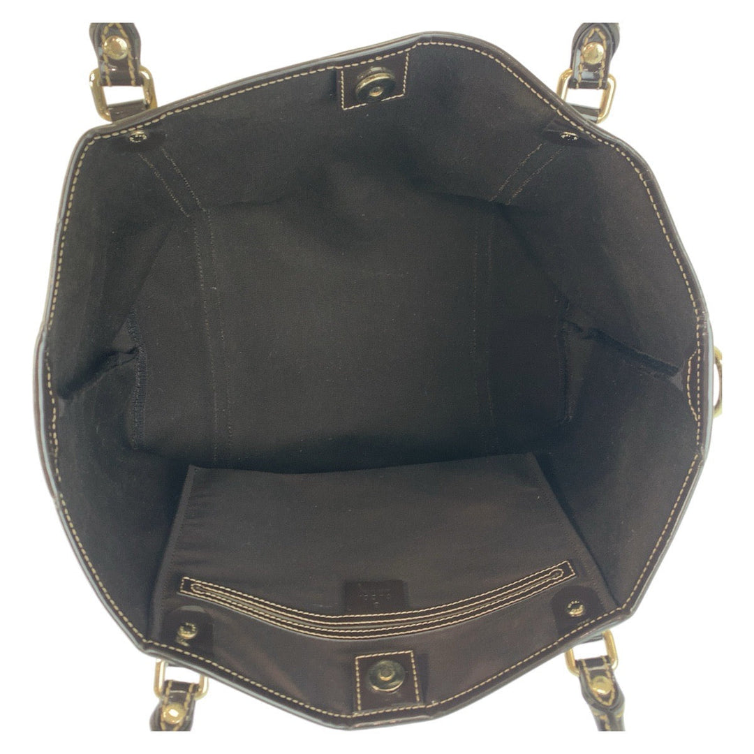 GUCCI Tote Bag 197953 GG Supreme Canvas Beige Brown Gold Metal