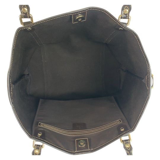GUCCI Tote Bag 197953 GG Supreme Canvas Beige Brown Gold Metal