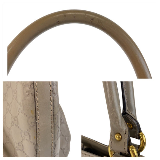 GUCCI Tote Bag 269953 leather Greige Gold Metal Tote Bag Shoulder Bag Scarlet Guccissima Women Used Authentic