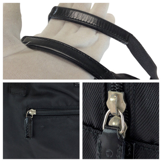 GUCCI Boston Duffel bag 012 0389 Nylon Black SilverMetal Boston Duffel bag Handbag Women Used Authentic