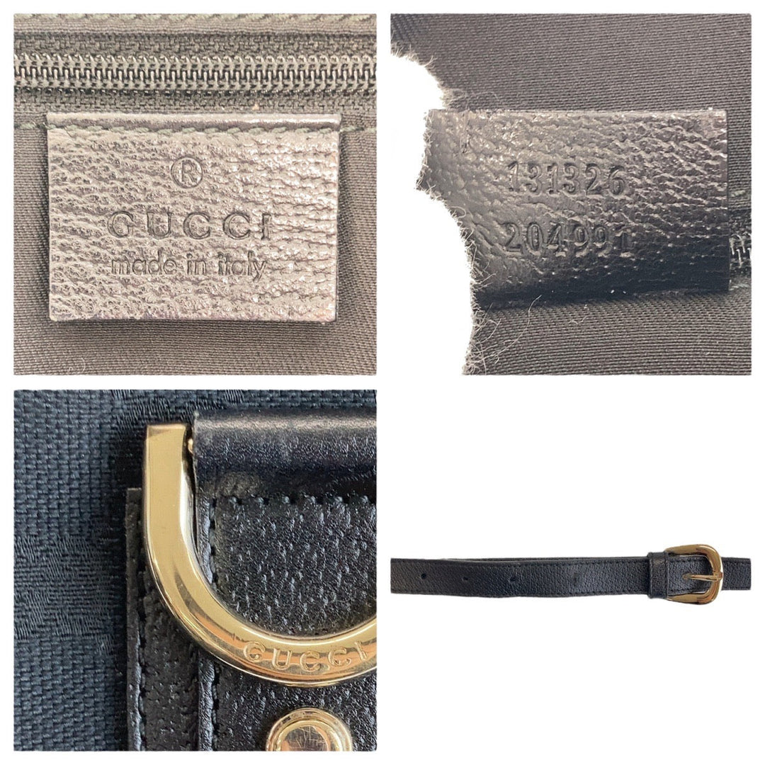 GUCCI Shoulder Bag 131326 GG canvas, leather Black GoldMetal Shoulder Bag pochette Abbey Women(Unisex) Used Authentic