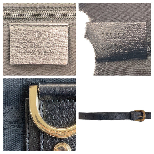 GUCCI Shoulder Bag 131326 GG canvas, leather Black GoldMetal Shoulder Bag pochette Abbey Women(Unisex) Used Authentic
