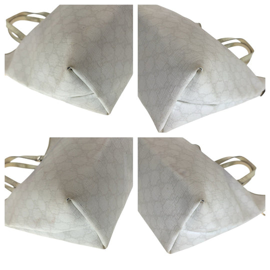GUCCI Tote Bag 189896 GG Supreme canvas, enamel White gold Tote Bag Shoulder Bag Women Used Authentic