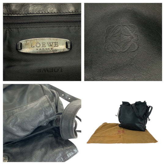 LOEWE Shoulder Bag leather black flamenco anagram