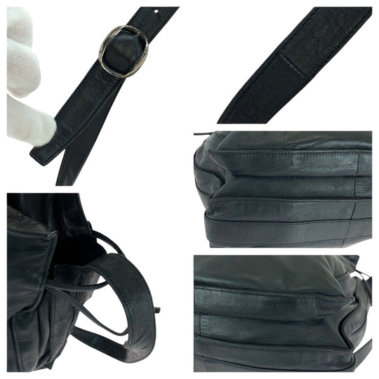 LOEWE Shoulder Bag leather black flamenco anagram