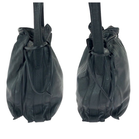 LOEWE Shoulder Bag leather black flamenco anagram
