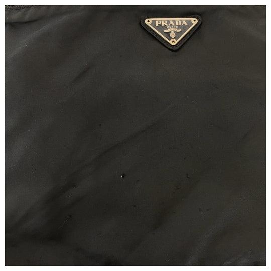 PRADA Shoulder Bag Nylon Black SilverMetal Test Triangle With logo