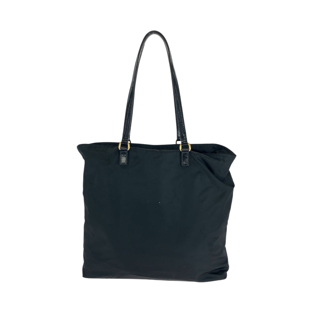 PRADA Tote Bag Nylon Black GoldMetal Test Triangle With logo studs