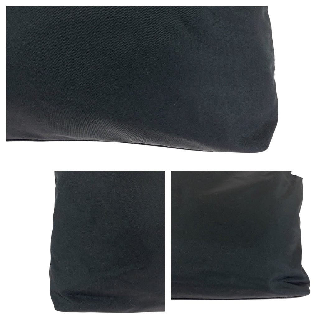 PRADA Tote Bag Nylon Black GoldMetal Test Triangle With logo studs