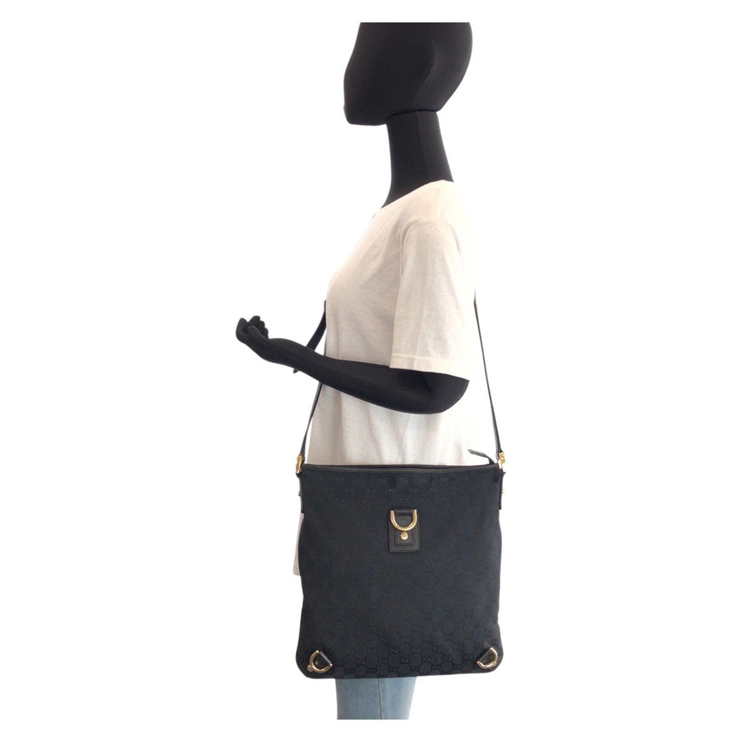 GUCCI Shoulder Bag 131326 GG canvas, leather black Shoulder Bag Messenger bag Abbey Women Used Authentic