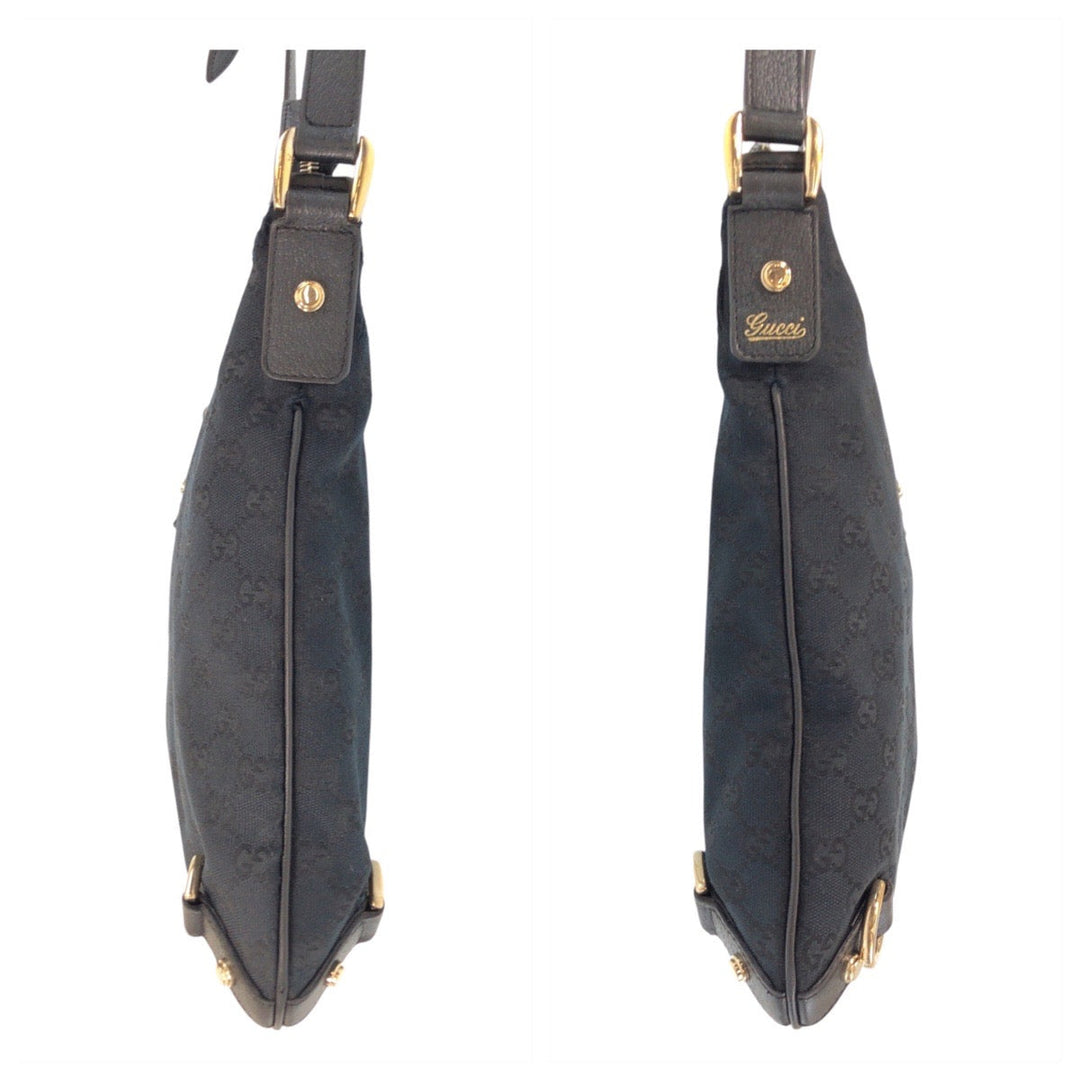 GUCCI Shoulder Bag 131326 GG canvas, leather black Shoulder Bag Messenger bag Abbey Women Used Authentic