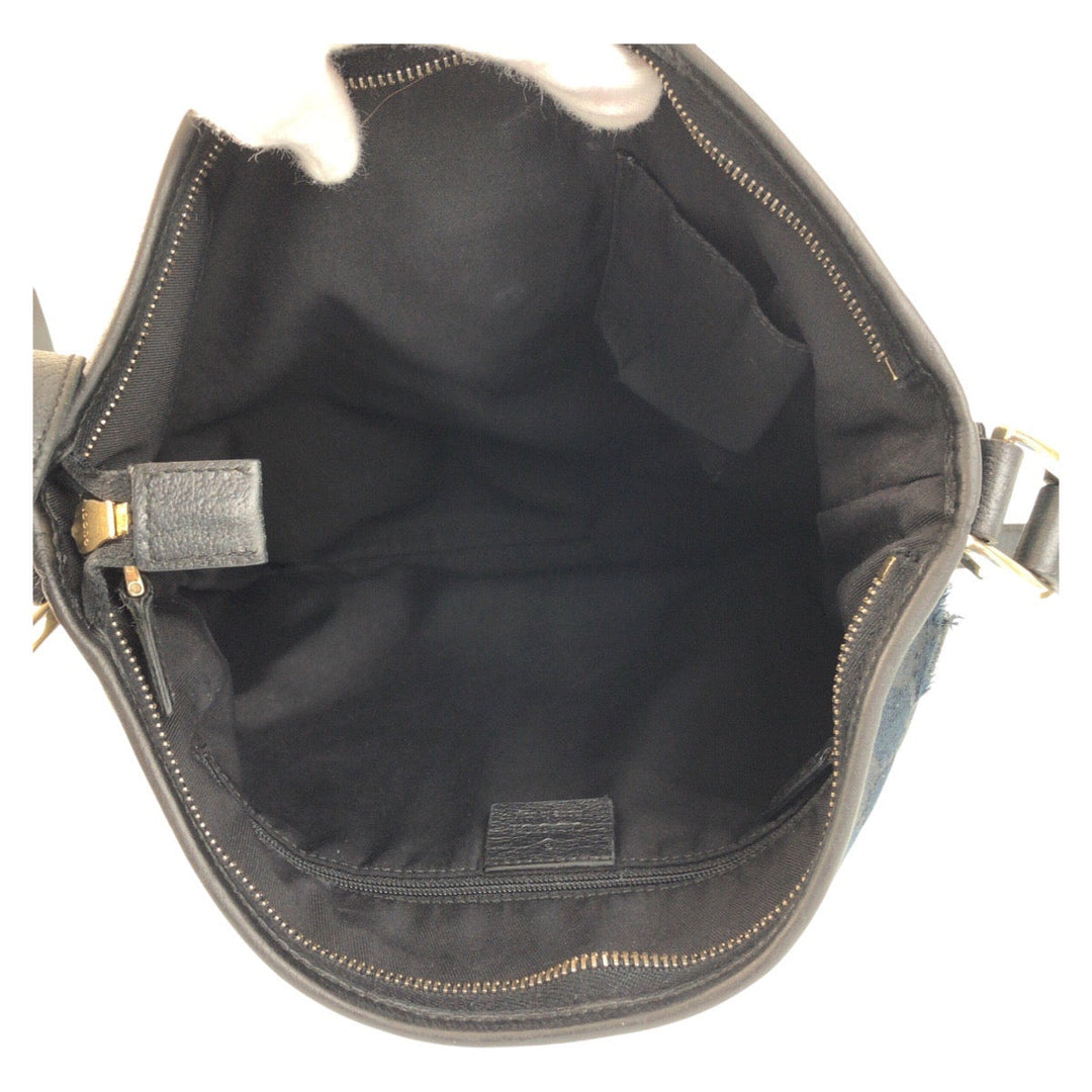 GUCCI Shoulder Bag 131326 GG canvas, leather black Shoulder Bag Messenger bag Abbey Women Used Authentic