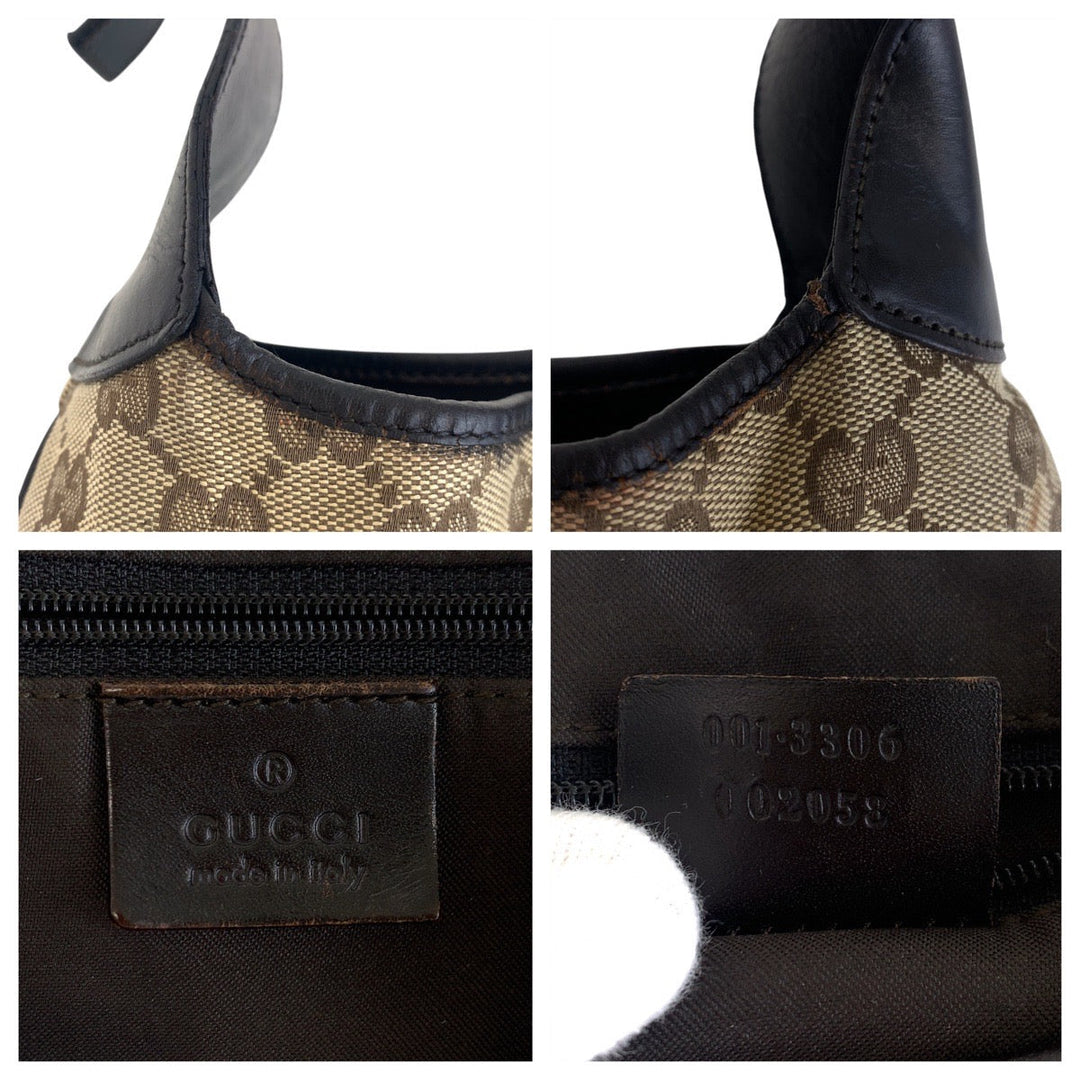 GUCCI Shoulder Bag 001 3306 GG canvas Brown Jackie Shelly Line
