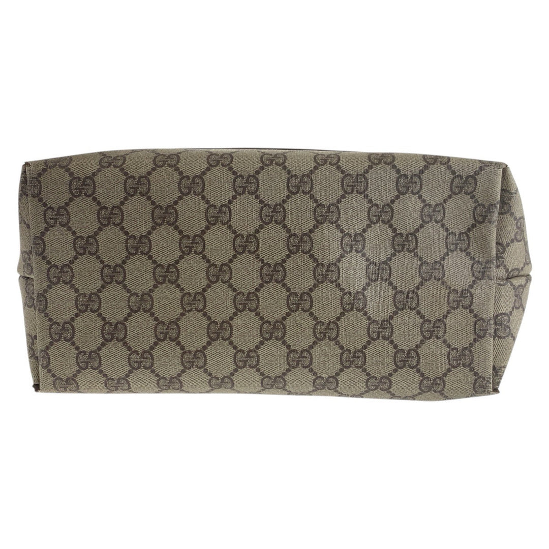GUCCI Tote Bag 39 02 003 GG Supreme canvas, leather Brown Tote Bag Shoulder Bag Old Gucci Shelly Line Interlocking Women Used Authentic