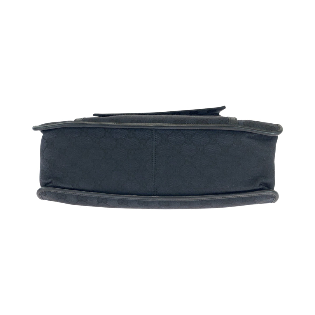 GUCCI Handbag 000 0854 GG canvas Black SilverMetal Handbag Shoulder Bag Women Used Authentic
