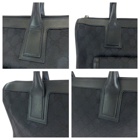 GUCCI Handbag 000 0854 GG canvas Black SilverMetal Handbag Shoulder Bag Women Used Authentic